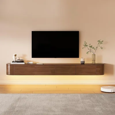 FGNIXLN Väggmonterad TV-bench, 120-300cm, Modern TV-skap för livrum. Passar både till livrum och sängrum (180CM)