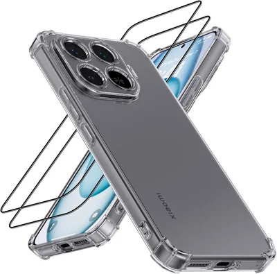 XINYEXIN Fallskasa för Xiaomi 17T Pro 5G med 2 st transparent TPU skyddsskerm