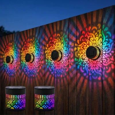 2 Pack Solar Mandala Wall Light: Proiezione a Colori Cambianti, Resistente all'Acqua, per Esterno - Miglior Affare