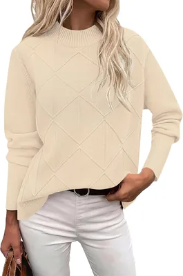 LOMON Women's Mock Neck Sweater Long Sleeve