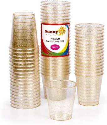 Sunny 1.5oz Reusable Plastic Shot Cups - Disposable Mini Party Drink Cups