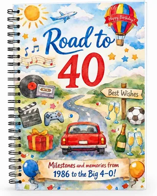 Road to 40 Birthday Card Book 1986-2026