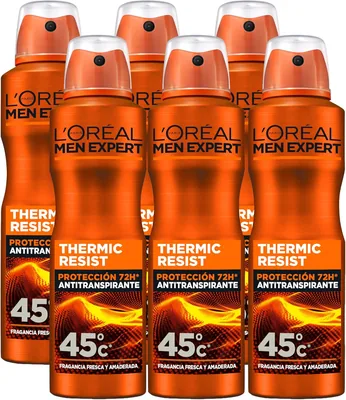 L'Oréal Paris Men Expert Thermic Resist Deodorante en Espray, Pack de 6 x 150 ml - 33% Descuento