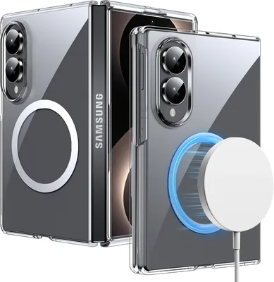 Copertina Magnetica Lemxiee per Samsung Galaxy Z Fold 8 - Acrilico Trasparente Ultra-Sottile, Compatibile con MagSafe