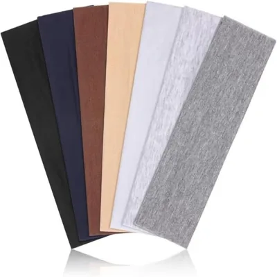MEGA So Elastic Soft Headbands 7 Pack - Non-Slip & Sweat Absorbing for Sports
