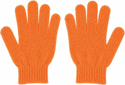 Exfoliating Bath & Shower Gloves, Orange - Best Deal