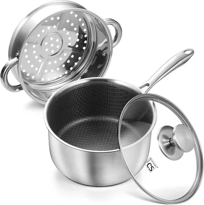KOCH SYSTEME CS 1.7L Tri-Ply Hybrid Nonstick Sauce Pan with Steamer