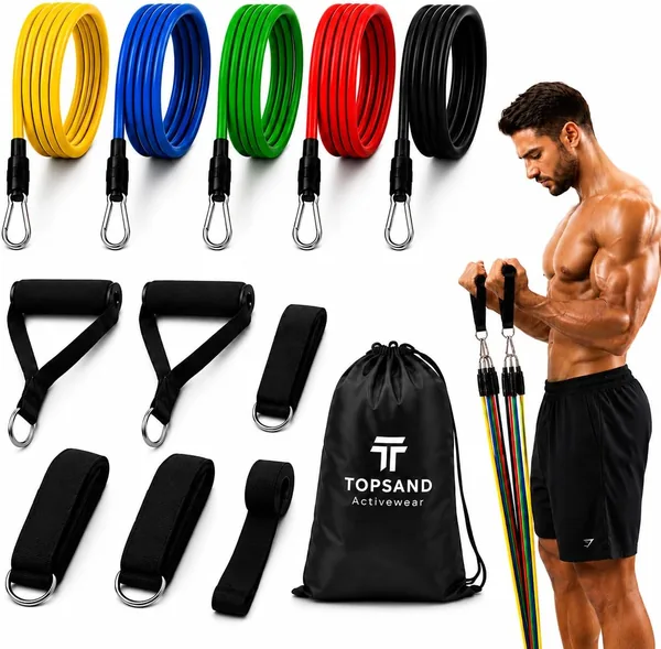 Kit El sticos Extensores para Exerc cios com 11 Pe as e Resist ncia Progressiva at 100LB