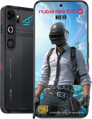 Smartphone Nubia Neo 5 GT 5G, 6.8" 120Hz, Cámara 50MP+2MP, 256GB+8GB RAM, Batería 6210mAh, Android 16, Negro - Best Deal