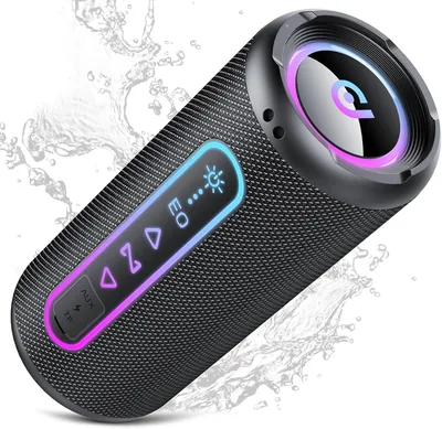 Haut-parleur Bluetooth 5.4, 25W Puissant et Portable avec Basses Puissantes, Autonomie de 24h, Lumière RGB, TWS Stéréo Wi
