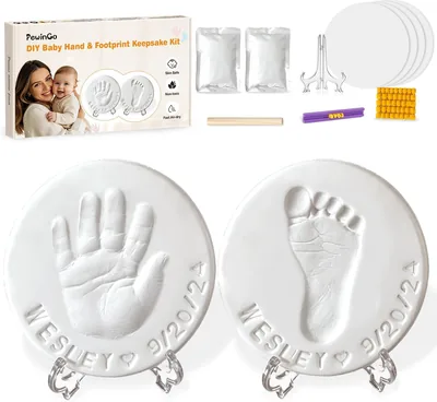 PewinGo Kit de Impresión de Manos y Pies de Bebé, Recuerdo Personalizado para Recién Nacidos para Nuevas Mamás, Regalo de Navidad