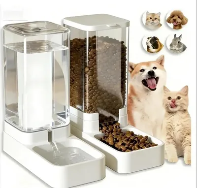 Comedero para Gato y Bebedero para Perro, Dispensador de Alimentos para Mascotas, 1.3kg - AURABAZAAR