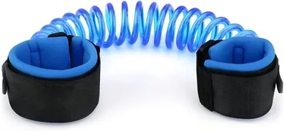 MEGA So Kids Anti Lost Wrist Strap Blue Coiled Safety Leash for Toddlers Padded Wristband Child Walking Harness Best Deal