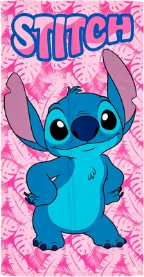 Toalla de playa microfibra para fans de Stitch Rosa - 70 x 140 cm - Rápida secado, ligera y compacta - Piscina y baño T
