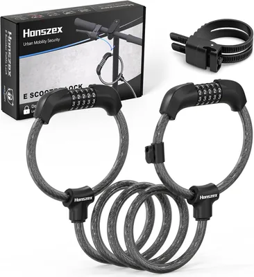 Honszex Elektrisk Skotellock med Brack, 120x12mm Padlock, 5-Tals Kombination, Cykellock, Cykeldak