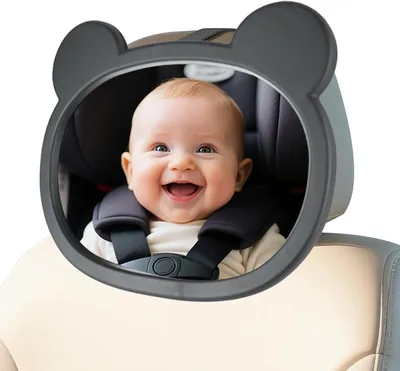 Espejo para Auto para Bebés, con Cintas Elásticas Ajustables para Asientos Traseros