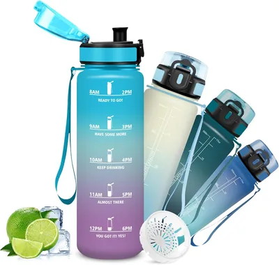 Bouteille d'eau Mujigaga 500 ml pour enfants, anti-fuites, graduée pour une journée, facile à nettoyer