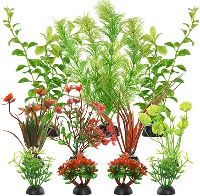 Plantas Acuáticas Artificiales AOOTE, 11 Piezas para Acuario, Decoración de Plantas Realistas, Adornos
