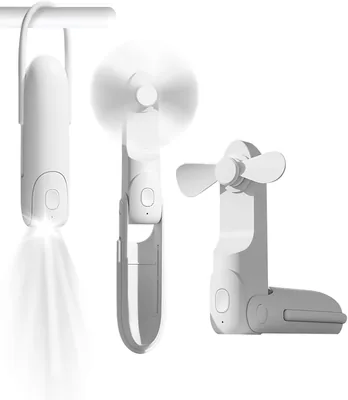 Mini Handheld Fan 3-in-1 mit USB-Ladefunktion, 3 Geschwindigkeitsstufen, Taschenlampe und Powerbank - Faltenfan