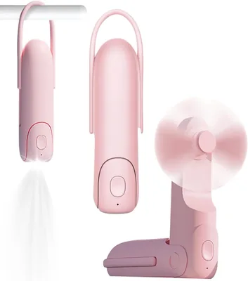 Mini Handheld Fan 3-in-1 mit USB-Ladeanschluss, 3 Geschwindigkeitsstufen, Taschenlampe und Powerbank (12h Laufzeit), faltbarer Ventilator für Unterwegs - Best Deal