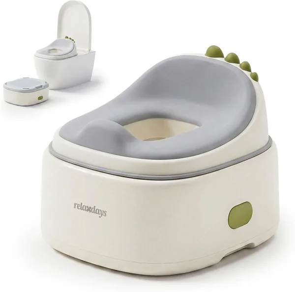 Relaxdays Kindergarnitur Toilettensitz Dino 4-in-1, Reise-Toilettenhilfe mit Stuhl und Aufsatz, Maße: 30 x 36,5 x 33,5 cm, Best Deal