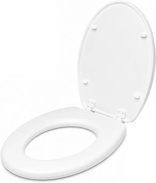 Assento Sanitário Almofadado com Tampa Almofadada Super Macia Premium Branco Universal Confortável e Kit De Fixação Resistente - Melhor Preço