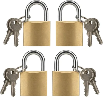 25mm SecureCore Mini Brass Padlock Set with Keys - Small Heavy Duty Metal Locks for Luggage, Backpack, Locker, Cabinet, Drawer
