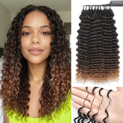 Mèches de cheveux Renyarch Miracle Knots 18 pouces Deep Wave Ombre Brown - 200g - 160 pièces - Meilleure Offre
