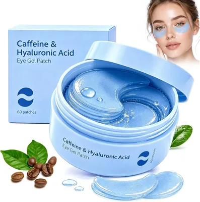 Máscara de Ojos Colágeno 60 Parches, Café, Hidratante contra Circulos Oscuros y Bolsas para Hombre y Mujer - Mejor Precio
