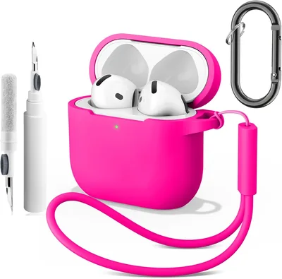 Oumida Cas kompatibel med AirPods 4 Case, Med Rein Kit Keychain Silikon Shockproof Protectiv Case Cover för Apple AirPo