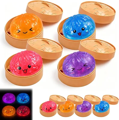 Dumpling Squishies Glow in the Dark Luchtige Stressbal met Persmechanisme voor Kinderen en Volwassenen - 21% Korting