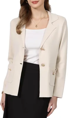 Hobemty Women's Sweater Blazer Casual Suit Jacket with Pockets