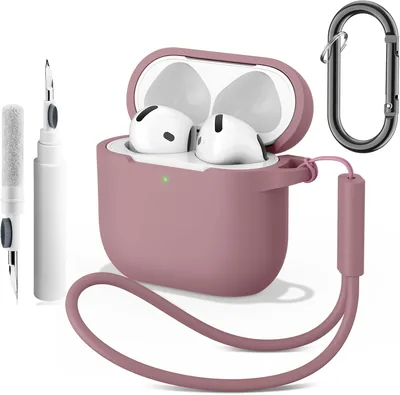 Oumida Högkonstig AirPods 4 Fall - Silikonschockdämpfare Och Skyddsfall, Inkl. Reinigungsset