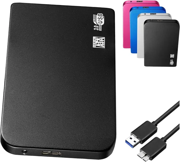 2 Pack of 2/1 6TB External Hard Drive Portable USB 3.0 Slim Storage, Data Backup and High-Speed Expansion for PC and Laptop