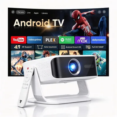 2026 Ultral-Black Projector: WiFi 6, Bluetooth 5.3