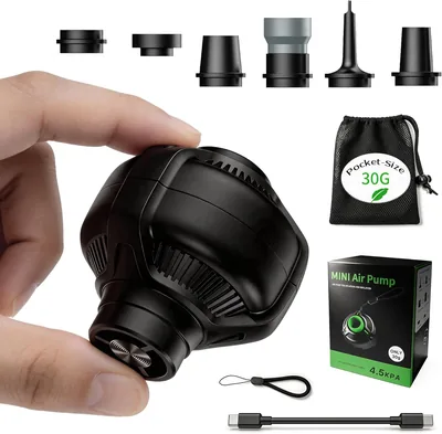 Origine Mini Gonflable Électrique, 30g Ultra Léger, Pompe à Air Rapide 4.5kPa, USB-C pour C