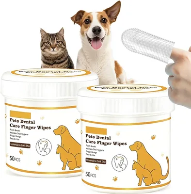 URFBFVA 100 Unidades Toallitas Higiénicas para Mascotas, Reduce Placa y Sarro, Refrescante