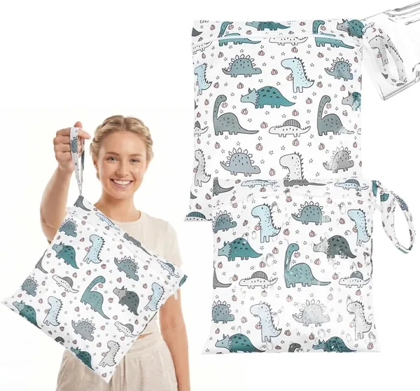 Bolsa Impermeable Aomig, 2 Bolsas para Pañales Impermeables, Bolsa para Natación Reutilizable, Bolsas Húmedas para Deportes Acuáticos y Camping Viaje - Mejor Oferta