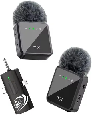 Wireless Lavalier Dual Microphones - Omnidirectional - iPhone/Android