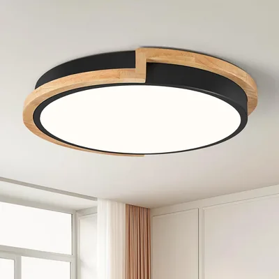 JZEKVN LED Deckenleuchte, Schwarz 30cm, 24W Lampe Holz | 39% Rabatt