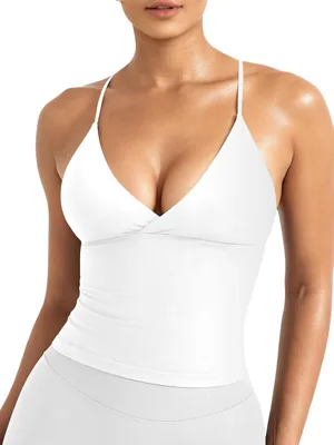 YEOREO LuxFlow Workout Tank Top Twist Front Sports Bra Deal