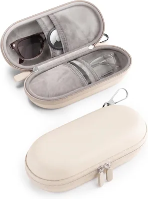 ProCase Double Sunglasses Case - Hard EVA Shell, Shockproof, with Metal Hook & Velvet Lining