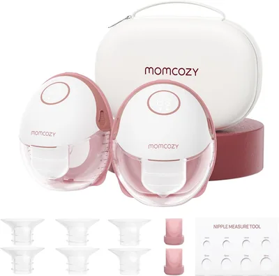 Extractor de Leche Eléctrico Momcozy M6, 2 Piezas, Rojo | Brida 24mm, 3 Modos, Pantalla LED, Sin BPA