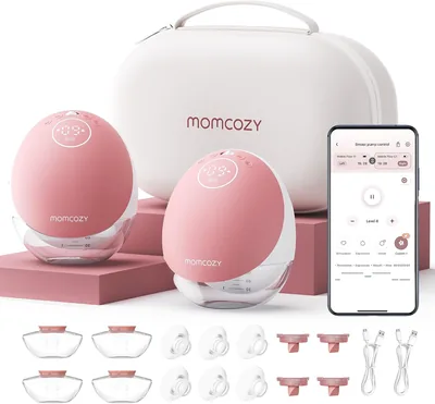 Momcozy M9 Extractor de Leche Eléctrico, Rojo