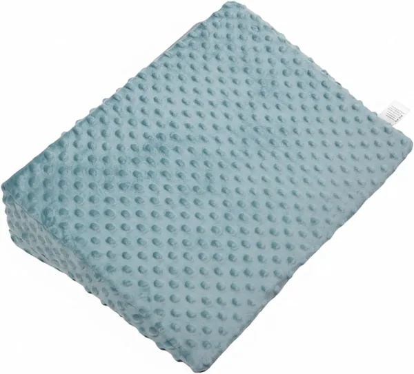 Hotainoys Baby Wedge Pillow 30 Degree Baby Reflux Pillow Reduce Spit Up & Choking Soft Plush Wedge with Soothing Texture for Infant Sleep & Feeding Support (Blue)