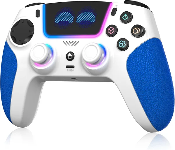 Mando Inalámbrico SFGSUP para PS5/PC/Steam Deck con Joystick y Gatillo Efecto Hall de 6 Ejes, Iluminación RGB de 8 Colores