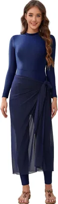 Women's Modest Four-Piece Swimsuit with Scarf - Best Deal