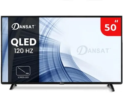 توفير 80% على شاشة Dansat 50 بوصة QLED 4K ذكية، نظام Google TV، إصدار ألعاب 120 هرتز، صوت Dolby، HDR10، DTD50QLED120HZ