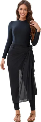 Women's Modest Swimsuits Four Piece Set with Scarf - Best Deal