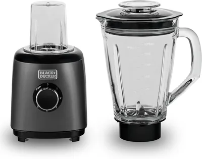 BLACK+DECKER Stainless Steel Blender with Grinder - 1.5L Glass Jar, 500W - 16% Off